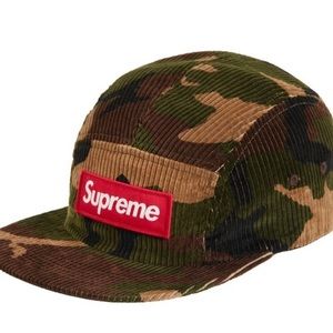 Supreme camo corduroy camp hat